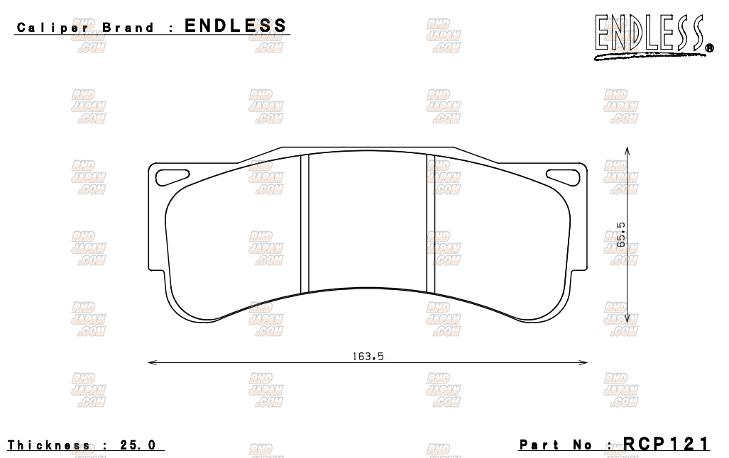 Endless Brake Pads Set MX72 Plus Endless Caliper - RCP167 - RHDJapan